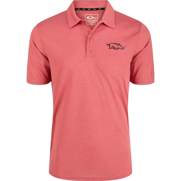 Drake Clothing Arkansas Razorbacks Vintage Heather Oversized Medium Polo Shirt - Picture 1 of 13